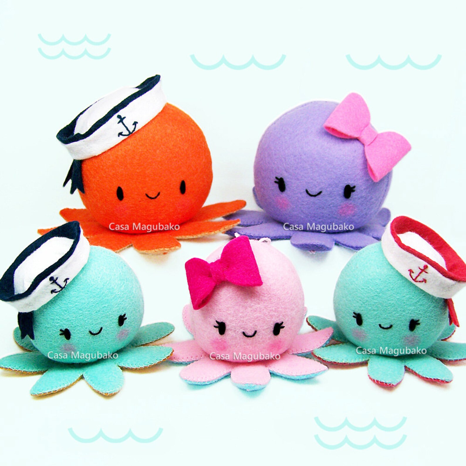 PDF Felt Pattern Octopus Sewing Pattern Octopus Felt Etsy