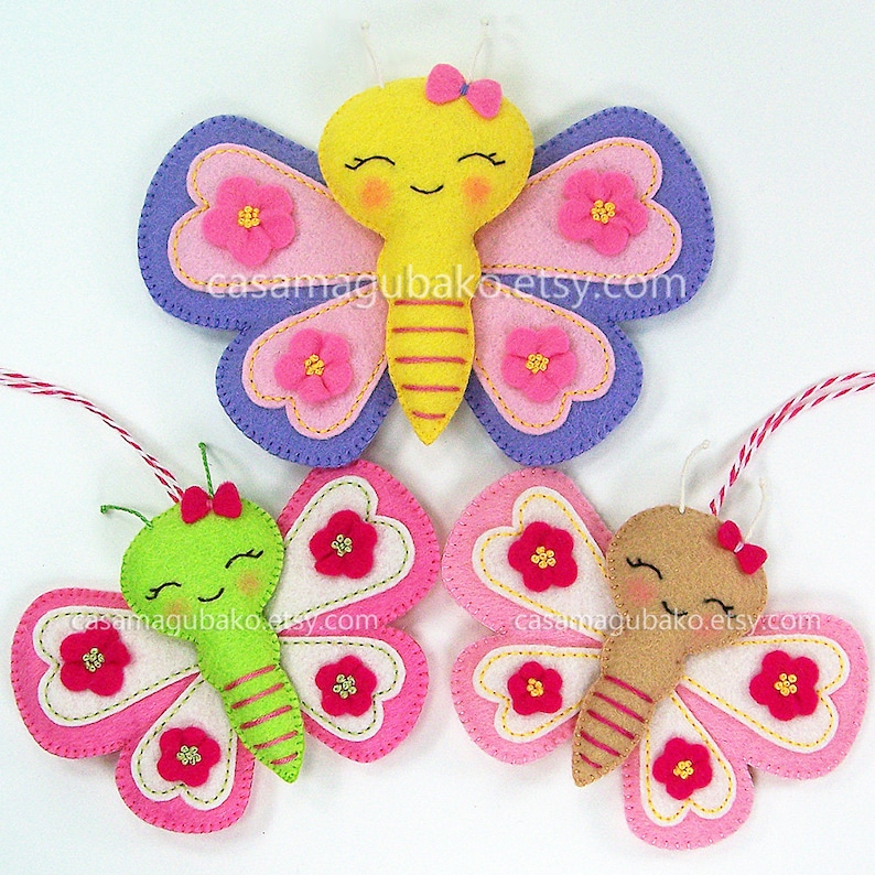 PDF Pattern Butterfly Felt Pattern Felt Butterfly Ornament Pattern ...