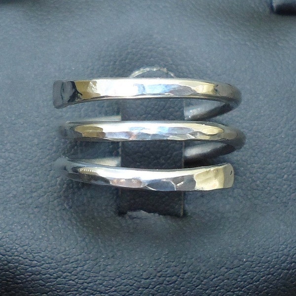 Triple Wrap Silver Aluminum Non Tarnishing Ring