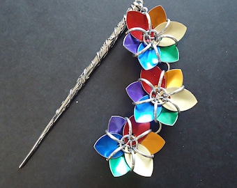 Rainbow Calla Lily Hairstick, Aurora Borealis Accessory  display picture 1