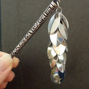 Cascading Shiny Silver Hair Stick image 2