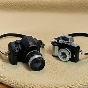 1:12 Scale Camera, Tiny Retro Film & DSLR Style Camera, Mini Camera Collection, Cute Gift for Photography Enthusiasts, Dollhouse Lover Gift