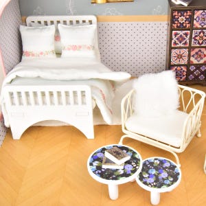 Miniature Bedroom Set, Complete Dollhouse Furniture for Bedroom, Mini Cozy Bedroom , Perfect for Dollhouse Collectors & Lovers