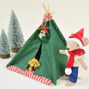 1:12 Scale Handmade Miniature Tent, Doll Mini House Decoration, DIY Dollhouse Set, Hand Dollhouse Furniture, Dollhouse Art, Gift for Friend
