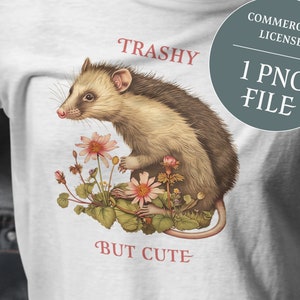 Diseño de camisa basura pero lindo / Png sarcástico / Zarigüeya Png / Divertido mapache Skunk Clipart / Diseño de sublimación divertido La basura no puede permanecer basura