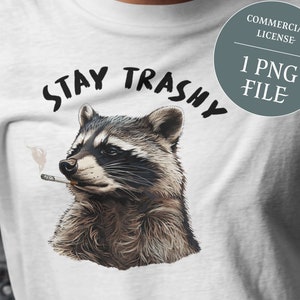 T-shirt Reste trash | PNG sarcastique | Opossum png | Clipart drôle de mouffette raton laveur | Poubelle design sublimation drôle, pas de poubelle mignonne