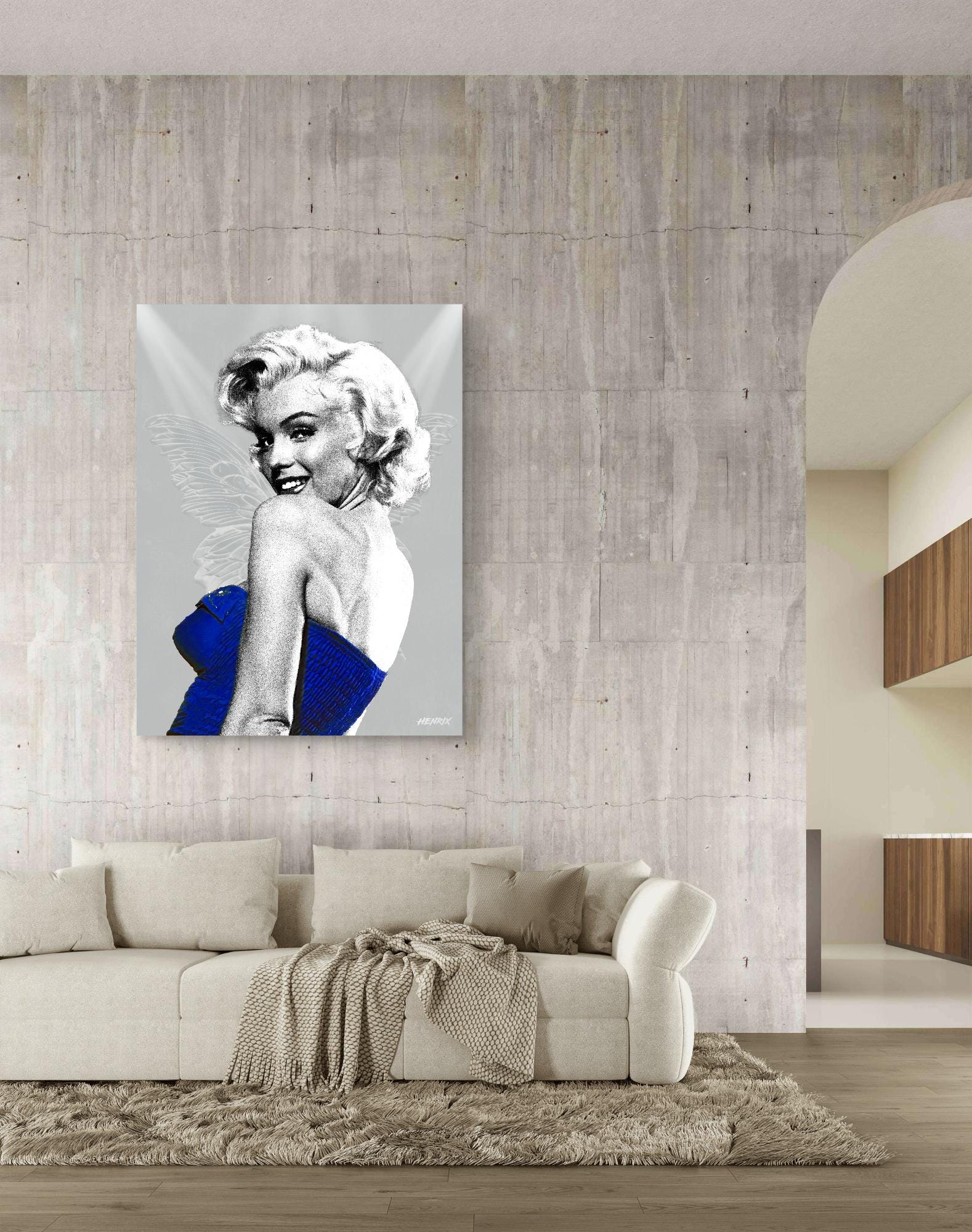 Marilyn Monroe Canvas Wall Art, Black and White Glam Print, Vintage ...