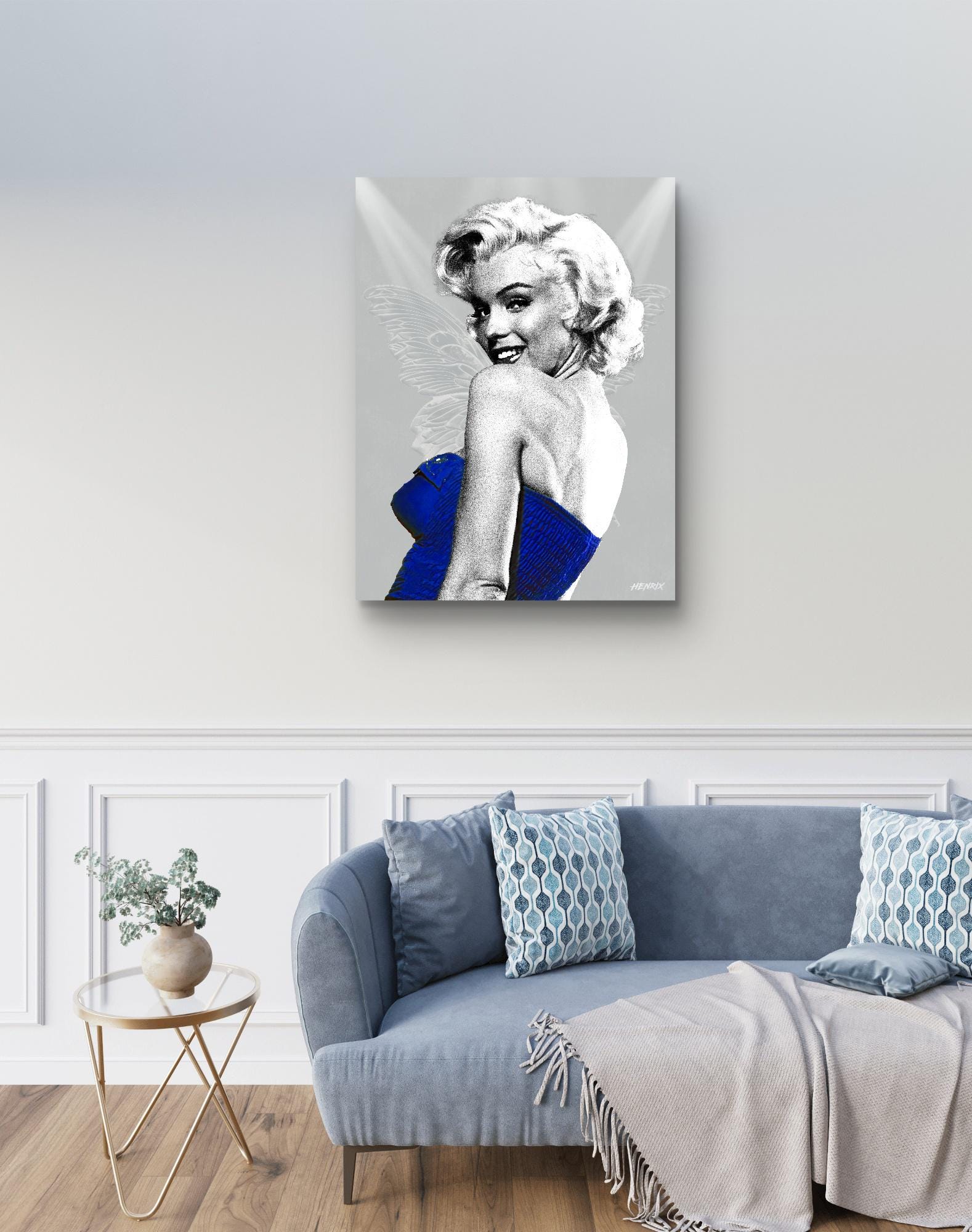 Marilyn Monroe Canvas Wall Art, Black and White Glam Print, Vintage ...