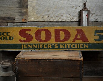 TIN SIGN /"Black Kow 5 Cents/" Beverage Signs Garage Wall Decor