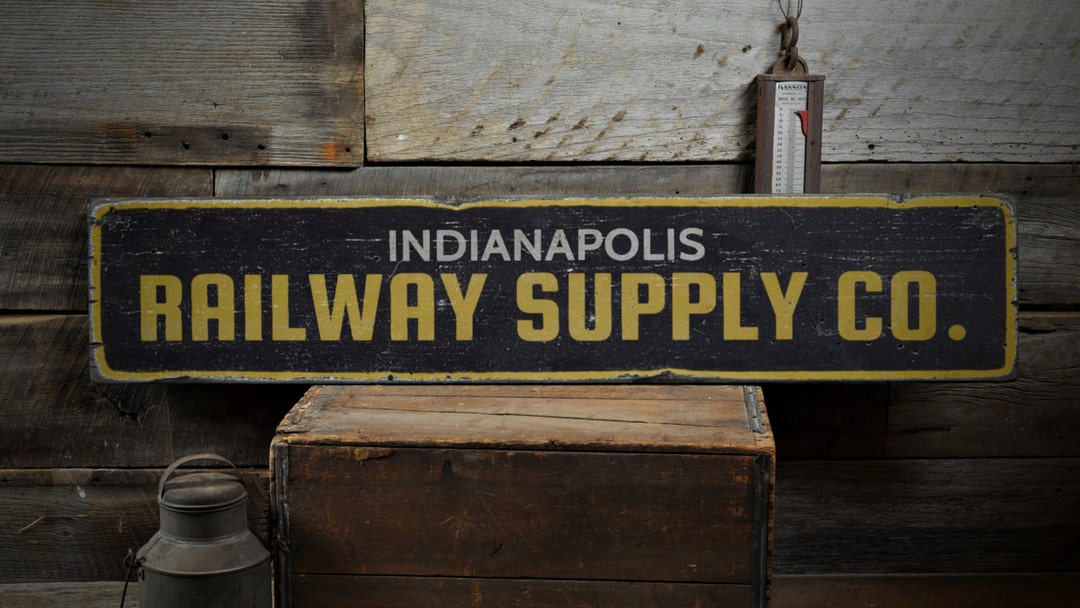 Railway Supply Co. Wood Sign, Personalized Train Station Location City ...