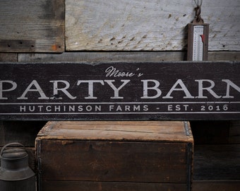 Party Barn Sign, Party Barn Decor, Party Barn Wall Decor, Barn Sign, Barn Decor, Rustic Barn - Rustic Hand Made Distressed Wood Party Decor