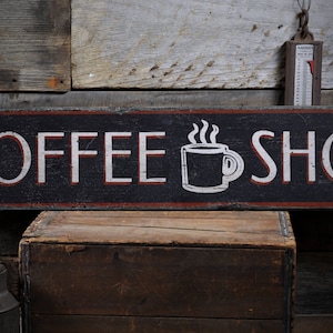 Coffee Shop Schild, Coffee Shop Dekor, Holz Kaffee Schild, Holz Kaffee Dekor, Kaffeehaus Schild - Rustikale handgefertigte Holzdekorschilder