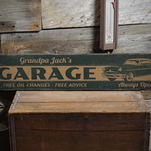 Grandpa Garage Sign, Wooden Car Sign, Car Garage Sign, Classic Car Gift, Car Garage Decor and Gift, Rustic Handmade Wood Sign Decoration