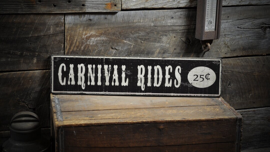 Rustic Carnival Rides 25 Cents Wood Sign, Vintage Style Decor - Etsy