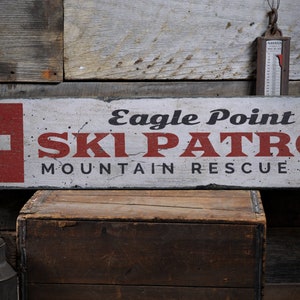 Ski Patrol Decor, Ski Patrol Wood Sign, Custom Ski Lover Gift, Ski Lodge Decor, Ski Rescue Sign, HandMade Vintage Wood Sign