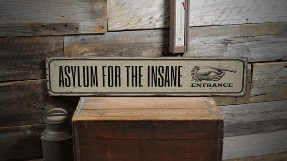 Asylum Building Decor Halloween Decor Sign Fall Lover Sign Etsy