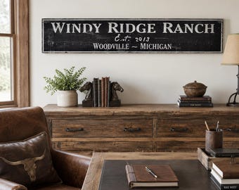 Custom Ranch Wood Sign | Personalized Ranch Name City State Decor, Custom Established Farmhouse Sign, Barn Gift