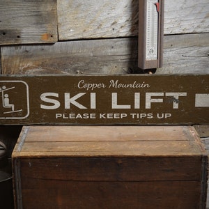Ski Lift Sign, Wooden Ski Lift Sign, Skiing Gift, Ski Trail Decor, Wooden Sign, Skiing Lover Room, Rustic Handmade Wood Sign Decor