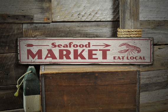Seafood Lover Gift Lobster Aluminum Sign ENSA1003250 Seafood Market Sign