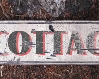 The Cottage Wood Sign - Rustic Hand Made Vintage Wooden Sign WWS000227