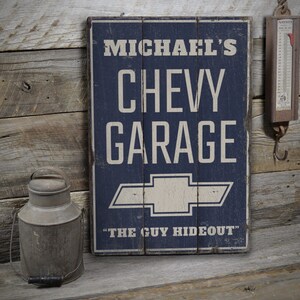 Chevy Auto Garage Schild, Chevy Auto Schild, Chevy Holz Geschenk, Chevy Dekor, Holz Auto Schild - Rustikale Hand Made Vintage Holzdekor