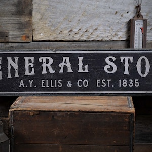 General Store Sign, Custom Store Sign, Rustic Store Sign, Wood General Store, General Store Decor - Rustic Hand Made Wooden Sign Decorations