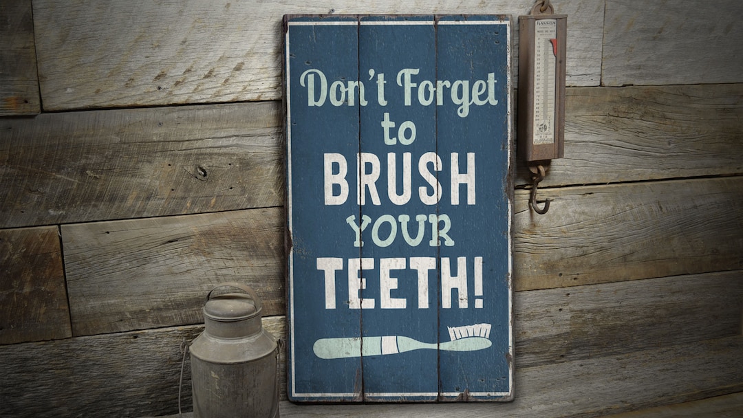 Brush Your Teeth Sign, Brush Teeth Sign, Bathroom Decor, House Decor