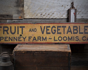 Fruit Stand Sign, Vegetable Stand Sign, Custom Fruit Sign, Veggie Stand Sign, Fruit Farm Sign, Veggie Stand - Rustic Hand Made Wooden Sign