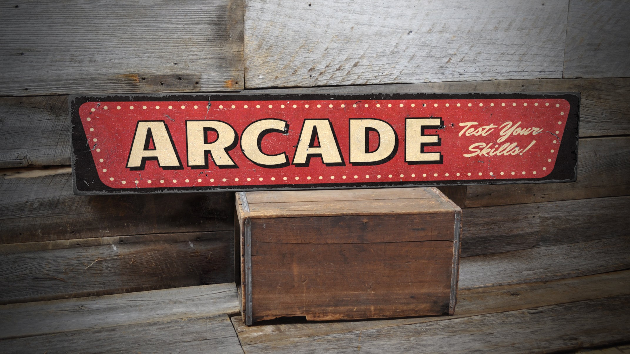 Retro Arcade Sign, Game Room Decor, Arcade Gaming Sign, Test Your ...