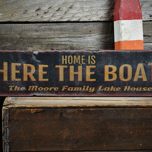 Boat Sign, Custom Boat Sign, Custom Lake Sign, Boat House Sign, Lake House Sign, Lake Sign - Rustic Hand Made Vintage Wooden