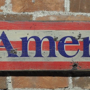 Americana Decor Sign, 4th of July Sign, 4th of July Decor, USA,  Patriotic Decor, July Party, Rustic Hand Made Vintage Wooden Sign