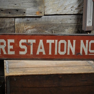 Custom Fire Station Sign, Antique Fire Station Gifts - Primitive Rustic Hand Made Vintage Wooden Fire Station Decorations