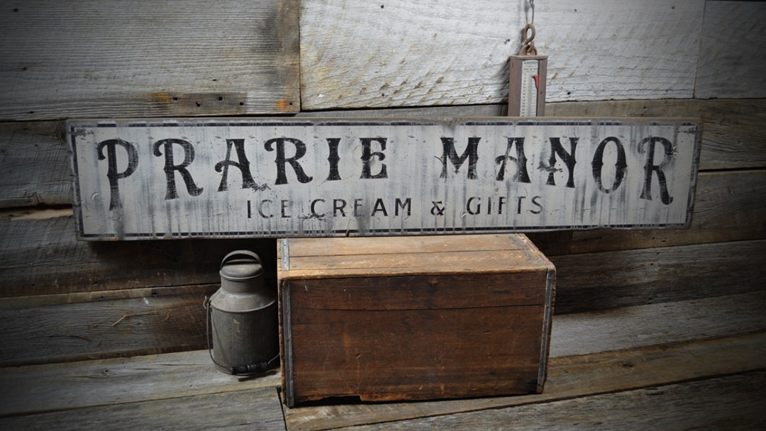 Personalized Ice Cream and Gifts Sign, Ice Cream Store Decorations