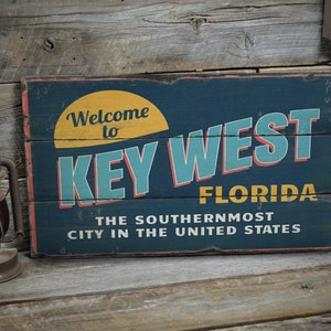 Key West Florida Life, Key West Living, Florida Decor, South Florida Sign, Florida Decoration, Key West Coast- Vintage Wooden Decor