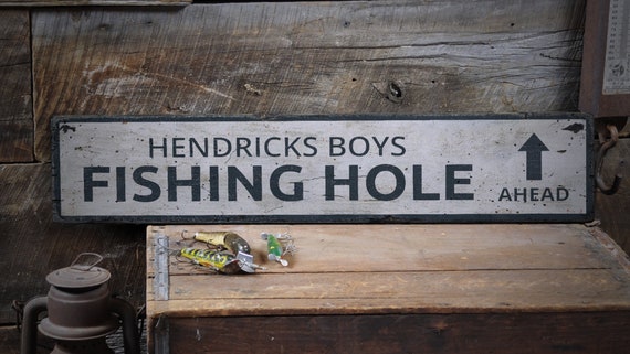 Fishing Hole Sign, Vintage Fishing Decor, Custom Fishing Gift, Fish Lover,  Fisherman Gift, Lake Life, Rustic Handmade Wood Sign Decor -  Canada