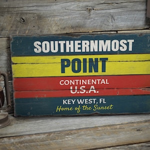 South Florida Sign, Florida Decor, Southern Florida Sign, Key West Sign, Key West Florida, Beach Living, Beach Sign - Vintage Wooden Decor