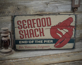 Viskraambord, rustiek visbord, vis eten, oceaan decoratie, kreeftbord, houten bord - rustieke handgemaakte vintage houten decoratie