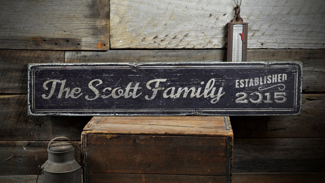 Established Date Family Sign, Rustic Family Name Sign, Custom Last Name ...