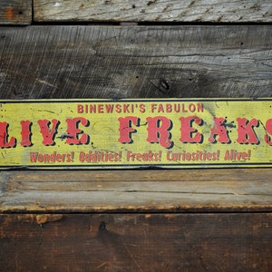 Custom Carnival Freak Show Sign - Rustic Hand Made Vintage Wooden