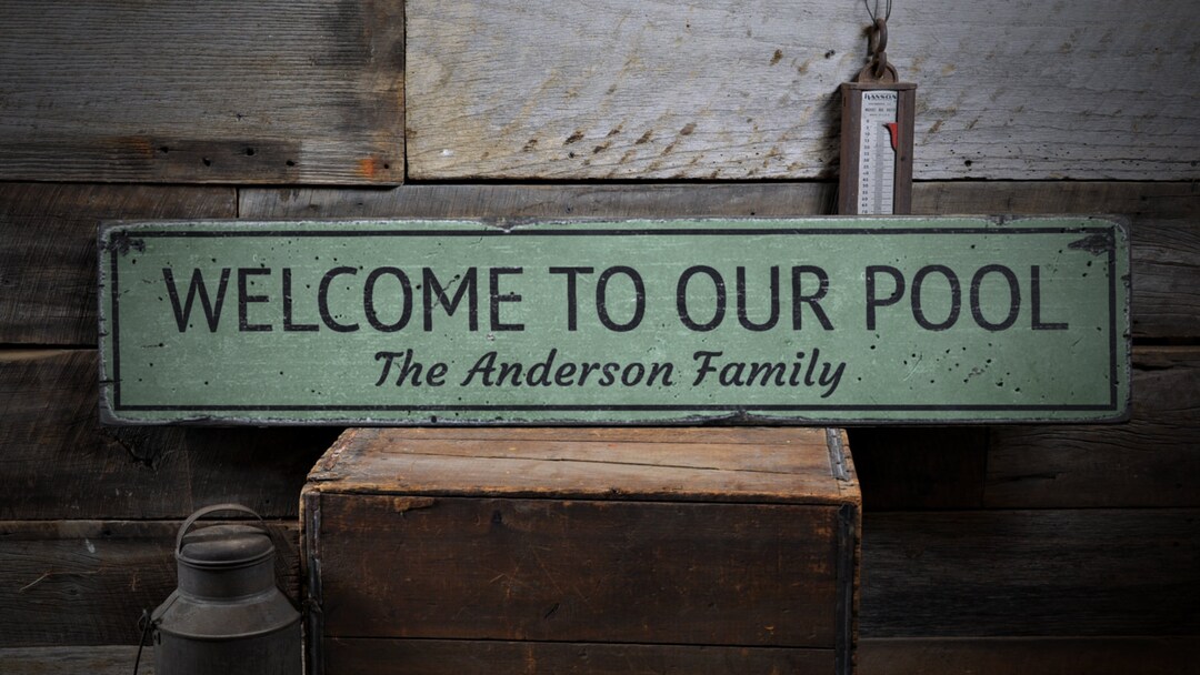 to Our Pool Sign, Swimming Pool Sign, Pool House Gift, Custom Patio Decor, Pool Rustic