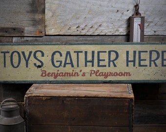 Boys Gather Here Wood Sign, Boys Playroom Gift, Vintage Boys Room Decor, Custom Boys Room Sign, Rustic Handmade Wood Sign Decoration Gifts