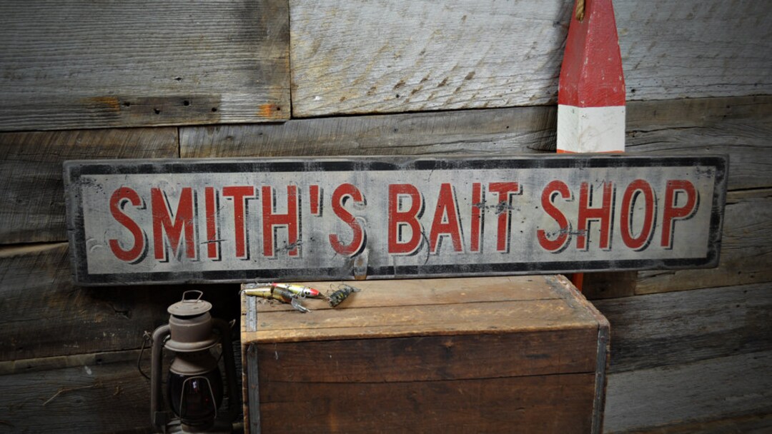 Custom Bait Shop Sign, Fisherman Store Decorations, Custom Sign ...