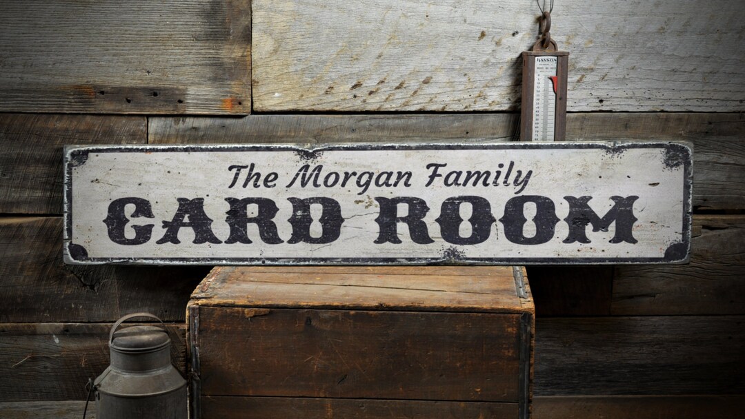 Card Room Wood Sign, Personalized Game Room Sign, Custom Family Name ...