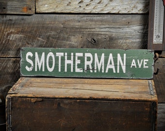Custom Wooden Street Sign - Rustic Hand Made Distressed Wood Decoration Signs