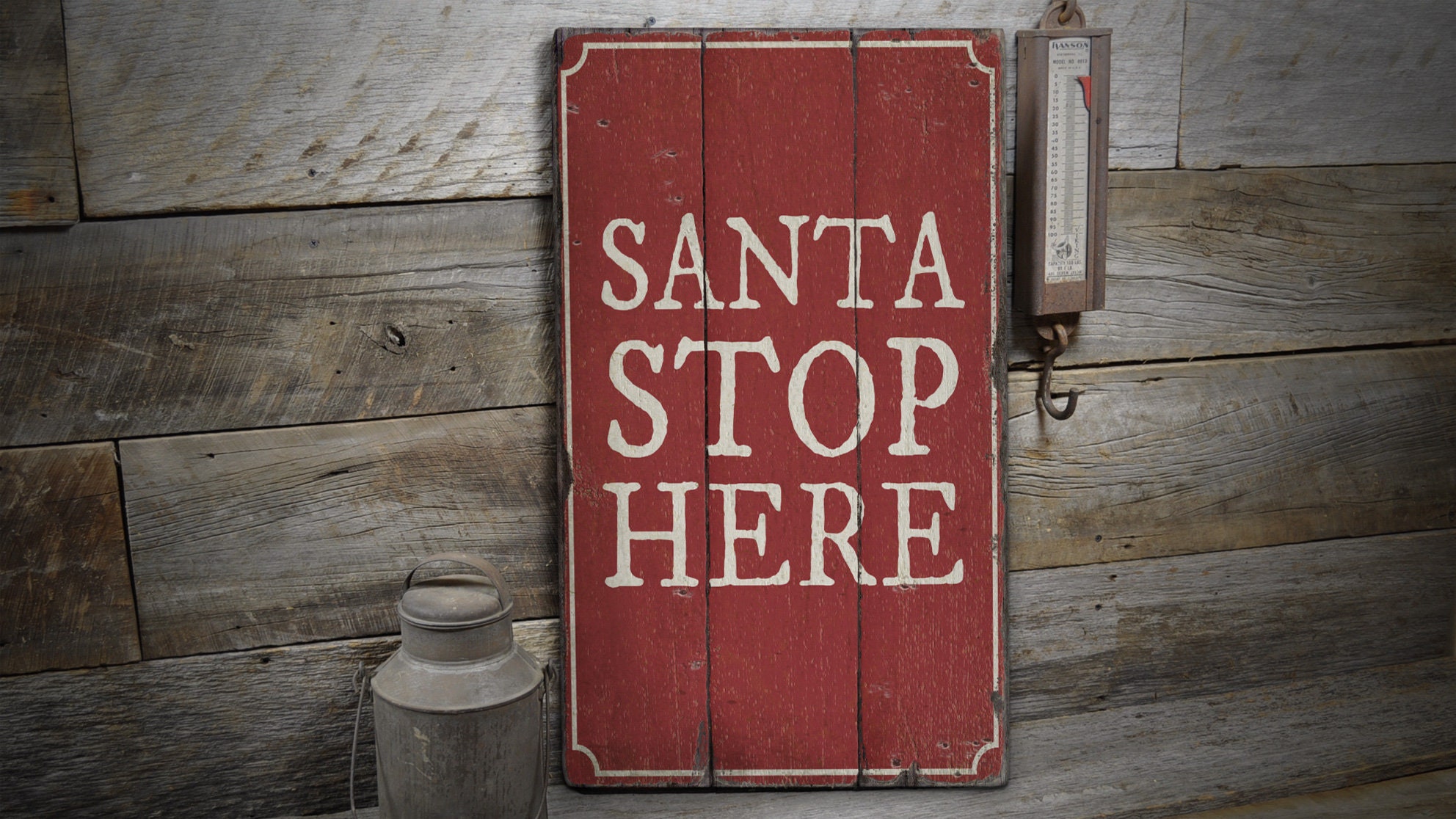 Santa Exit Sign Santa Stop Here Sign, Christmas Decor Sign, Holidays Gift Sign, Santa ...