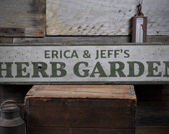 Herb Garden Sign, Wood Garden Gift, Herb Garden Decor, Herb Garden Gift, Custom Gardening Sign, HandMade Vintage Wooden Sign Decor