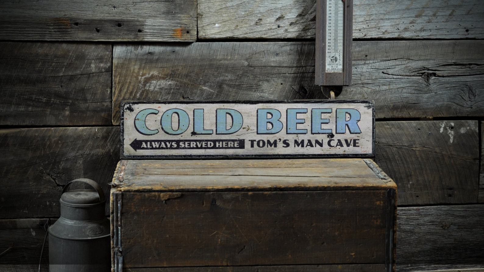 Custom Cold Beer Served Here Man Cave Sign Rustic Hand Made Etsy