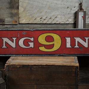 Engine Number Wood Sign, Custom Engine 9 Firehouse Decor, Firefighter Man Cave Gift - Rustic Hand Made Vintage Wooden Sign Decorations