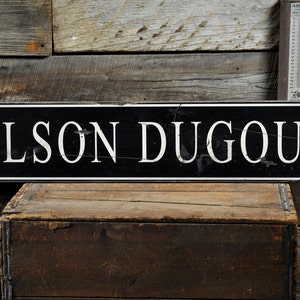 Custom Family Baseball Dugout Sign - Rustic Hand Made Distressed Wood Baseball Field Decorations