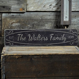 Est. Date Anniversary Date Sign, Wooden Wedding Decor, Rustic Established Date Sign, Custom Last Name Sign, Family Name Decoration Signs
